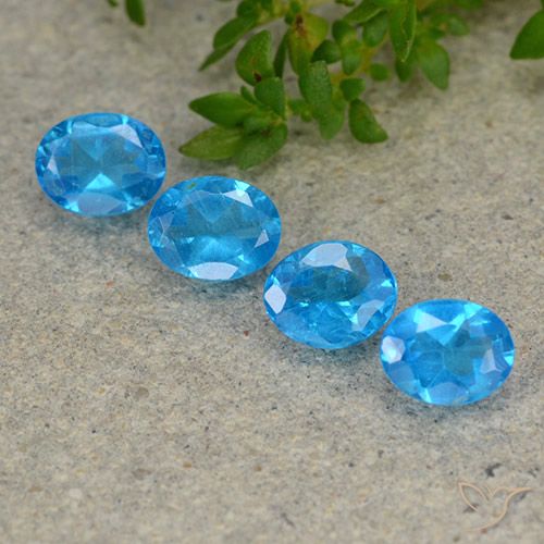 1.31ctw Natürlicher Intensives Blau Apatit, Oval, VS