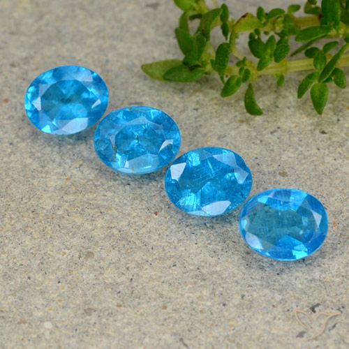1.38ctw Natürlicher Mittelblau Apatit, Oval, VS