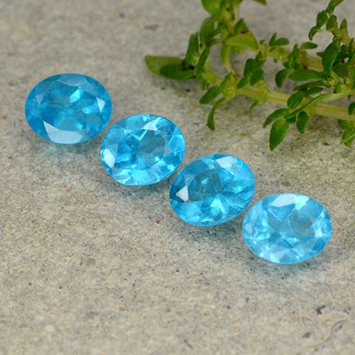 1.57ctw Natürlicher Mittelblau Apatit, Oval, VS