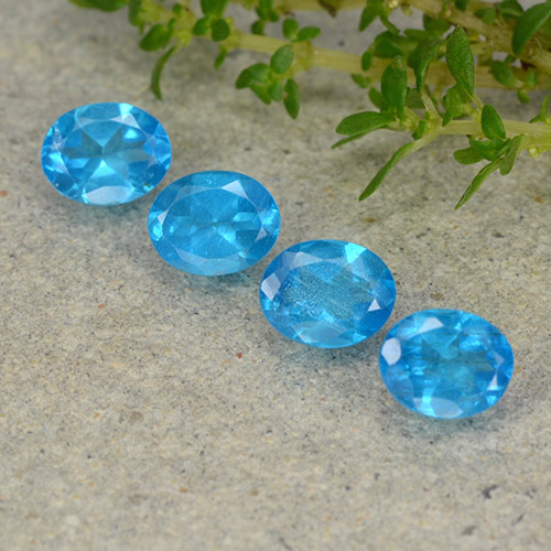 1,44 ct natürliche blauer Apatit-Edelsteine, Oval Schliff, VS
