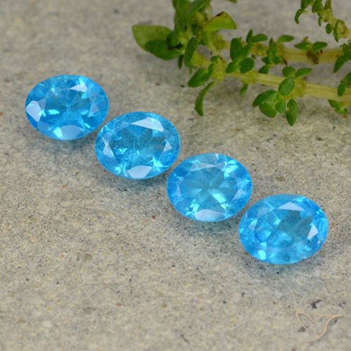 1.37ctw Natürlicher Mittelblau Apatit, Oval, VS