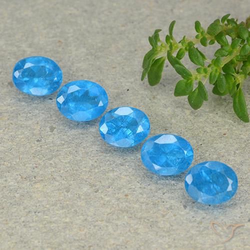 2.09ctw Natürlicher Tiefes Babyblau Apatit, Oval, VS