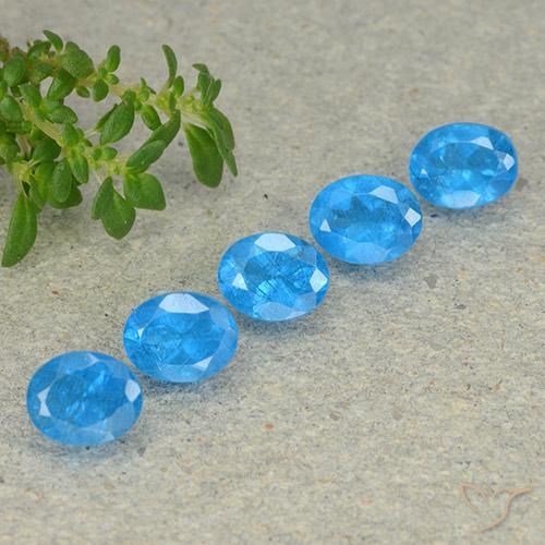 2.09 ct natürliche Tiefes Babyblau Apatit-Edelsteine, Oval, VS