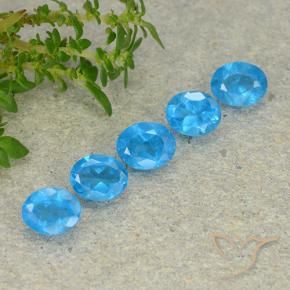 1.63 ct natürliche Intensives Azurblau Apatit-Edelsteine, Oval, VS
