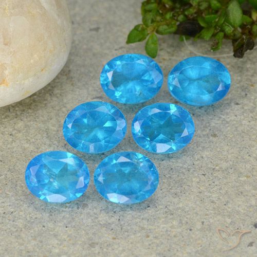 2.42ctw Natürlicher Blau Apatit, Oval, VS