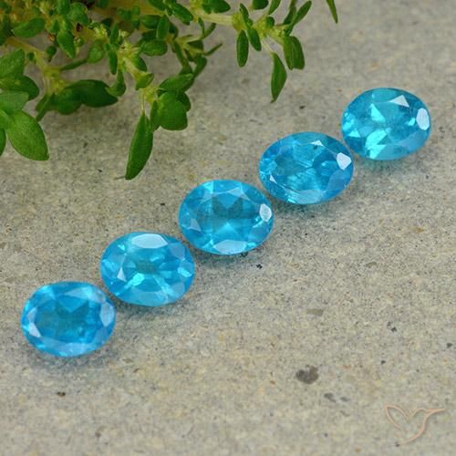 1,81 ct natürliche blauer Apatit-Edelsteine, Oval Schliff, VS
