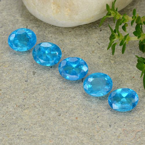 1.78ctw Natürlicher Mittelblau Apatit, Oval, VS