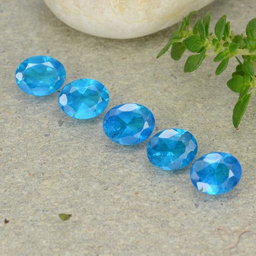 1.65ctw Natürlicher Azurblau Apatit, Oval, VS