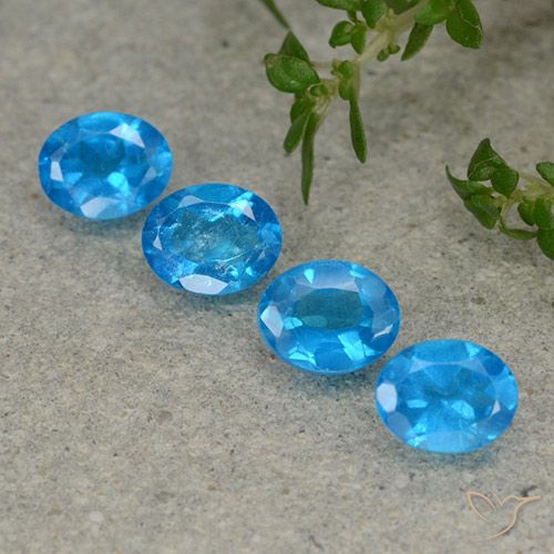 1.53ctw Natürlicher Mittelblau Apatit, Oval, VS