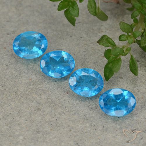 1.24ctw Natürlicher Blau Apatit, Oval, VS
