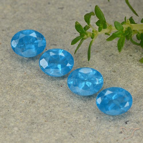 1.44ctw Natürlicher Blau Apatit, Oval, VS