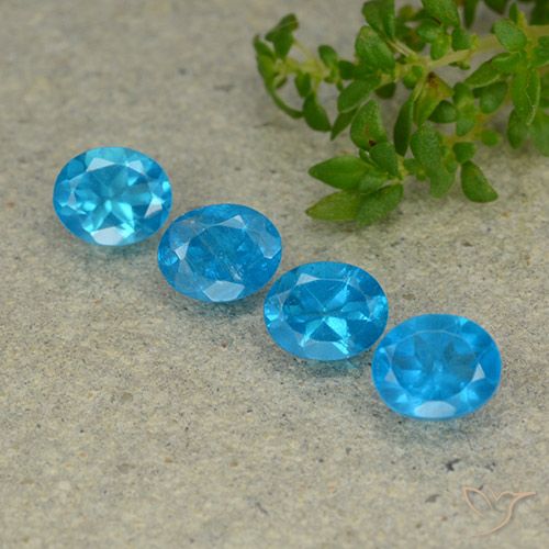 1.70ctw Natürlicher Blau Apatit, Oval, VS