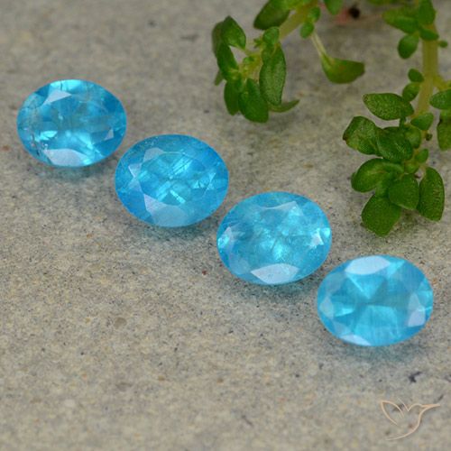 1.65ctw Natürlicher Tiefes Aqua Apatit, Oval, VS