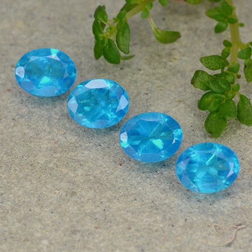 1.51ctw Natürlicher Mittelblau Apatit, Oval, VS