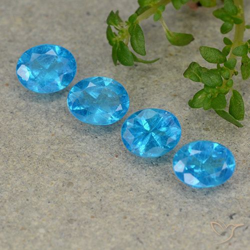 1.46ctw Natürlicher Blau Apatit, Oval, VS