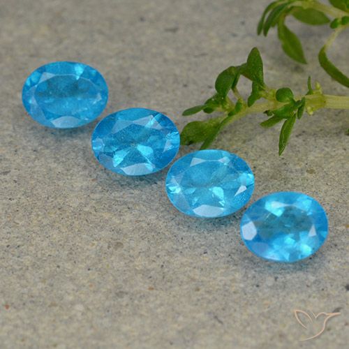 1.40ctw Natürlicher Elektrisches Blau Apatit, Oval, VS