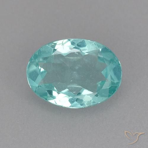 0.77ct Natürlicher Blau-grün Apatit, Oval, VS
