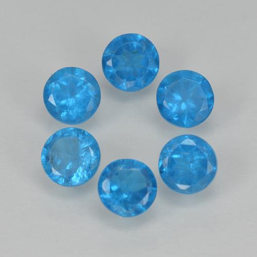 1,21 ct natürliche blauer Apatit-Edelsteine, Rundschliff, VS