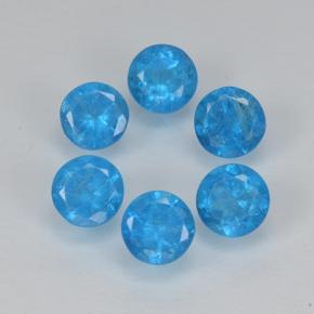1.24 ct natürliche Intensives Blau Apatit-Edelsteine, Rund Schliff, VS