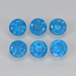 1.22 ct natürliche Intensives Blau Apatit-Edelsteine, Rund Schliff, VS