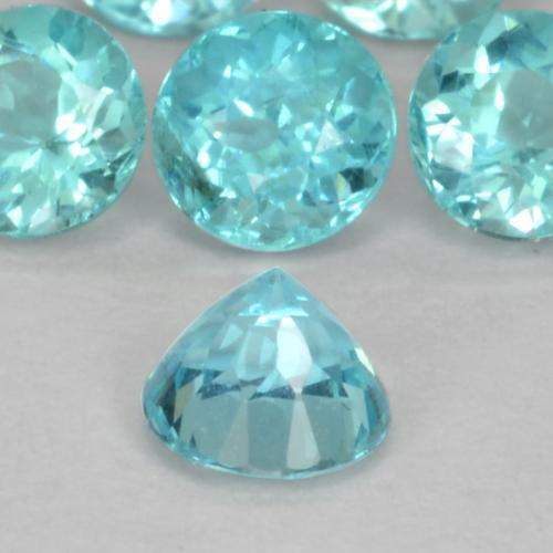 0,67 ct natürliche türkiser Apatit-Edelsteine, Rundschliff, VS-SI