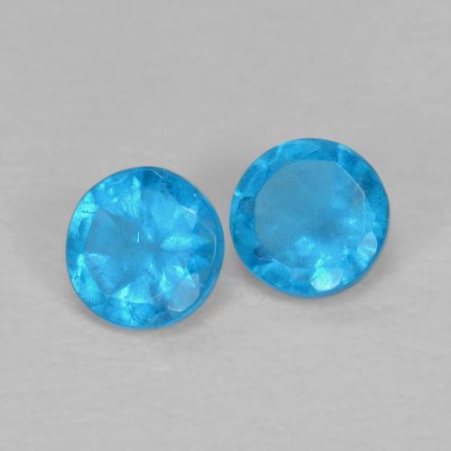 0.37 ct natürliche Intensives Blau Apatit-Edelsteine, Rund Schliff, VS