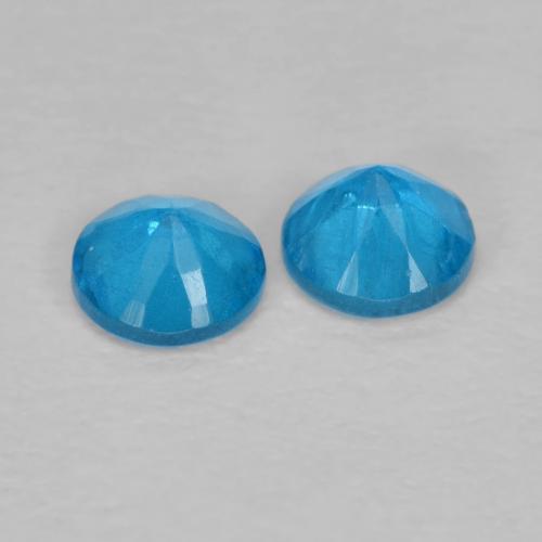 0.37 ct natürliche Intensives Blau Apatit-Edelsteine, Rund Schliff, VS