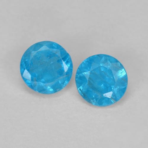 0.37 ct natürliche Intensives Blau Apatit-Edelsteine, Rund Schliff, VS
