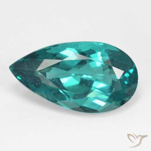 8.62ct Natürlicher Dunkelgrün Blau Apatit, Birnenform, VS