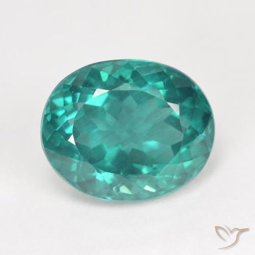 7.14ct Natürlicher Dunkelgrün Blau Apatit, Oval, VS