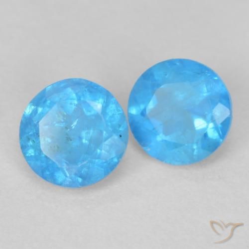 0.37 ct natürliche Tiefes Babyblau Apatit-Edelsteine, Runden, VS