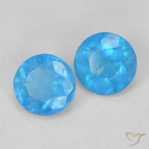 0.33 ct natürliche Intensives Azurblau Apatit-Edelsteine, Runden, VS