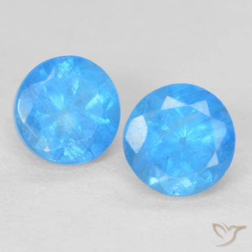 0.40 ct natürliche Tiefes Babyblau Apatit-Edelsteine, Runden, VS-SI