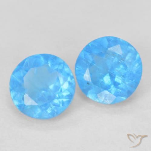 0.35 ct natürliche Tiefes Azurblau Apatit-Edelsteine, Runden, VS-SI