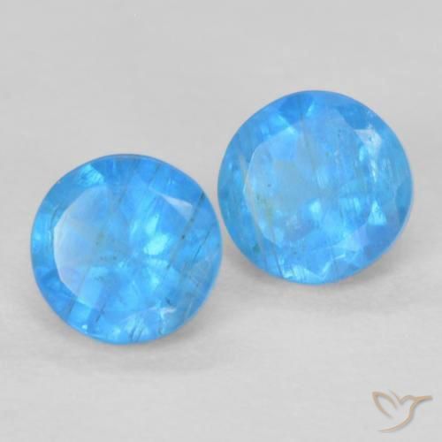0.40 ct natürliche Mittelblau Apatit-Edelsteine, Runden, VS-SI