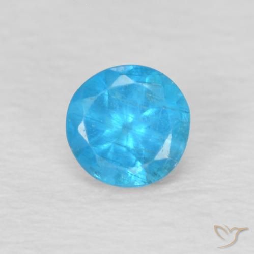 0.23ct Natürlicher Mittelblau Apatit, Runden, VS