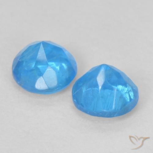 0.38 ct natürliche Intensives Azurblau Apatit-Edelsteine, Runden, VS