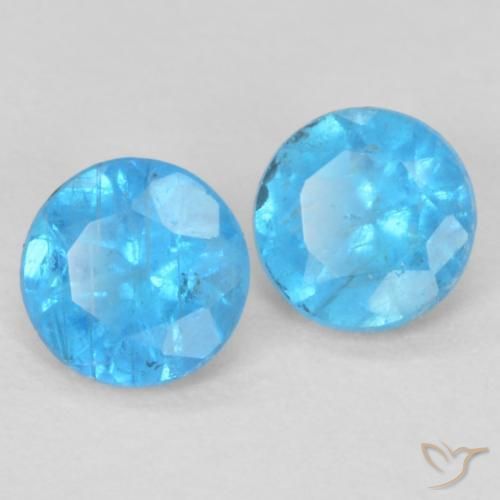 0.33 ct natürliche Intensives Blau Apatit-Edelsteine, Runden, VS-SI