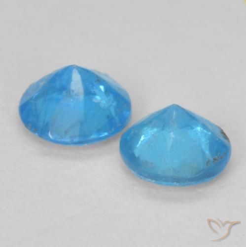 0.33 ct natürliche Intensives Blau Apatit-Edelsteine, Runden, VS-SI