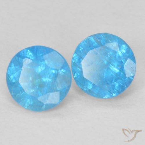 0.38 ct natürliche Azurblau Apatit-Edelsteine, Runden, VS-SI