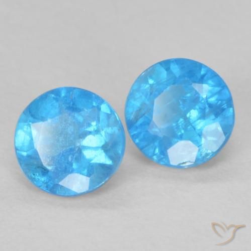 0.38 ct natürliche Tiefes Azur Apatit-Edelsteine, Runden, VS-SI