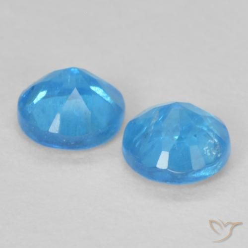 0.38 ct natürliche Tiefes Azur Apatit-Edelsteine, Runden, VS-SI
