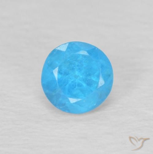 0.24ct Natürlicher Mittelblau Apatit, Runden, VS