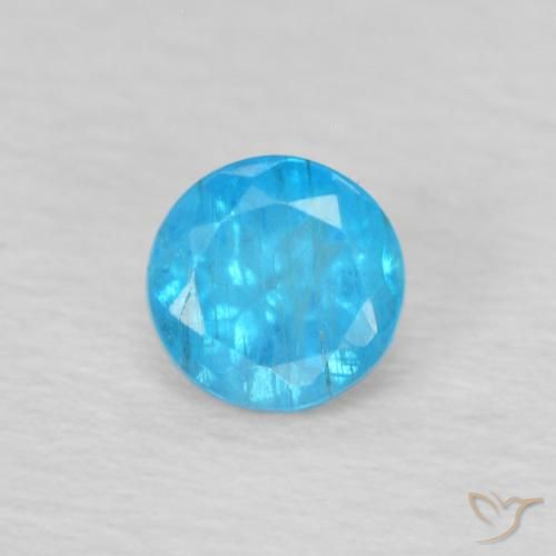 0.22ct Natürlicher Mittelblau Apatit, Runden, VS