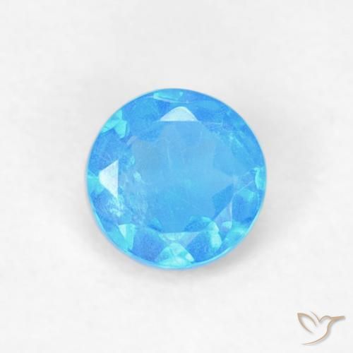 0.20ct Natürlicher Mittelblau Apatit, Runden, VVS-VS