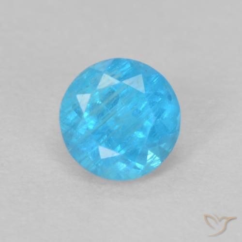 0.24ct Natürlicher Tiefes Azurblau Apatit, Runden, VS
