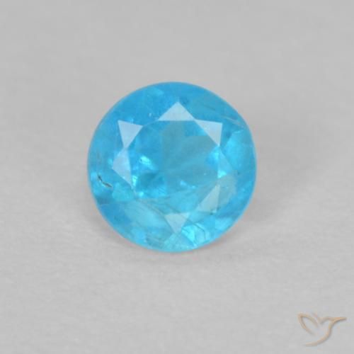 0.16ct Natürlicher Tiefes Azur Apatit, Runden, VS