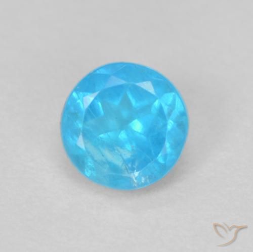 0.21ct Natürlicher hellblau Apatit, Runden, VS