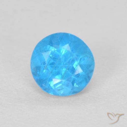 0.21ct Natürlicher Tiefes Babyblau Apatit, Runden, VS
