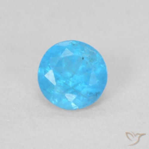 0.19ct Natürlicher Tiefes Azurblau Apatit, Runden, VS
